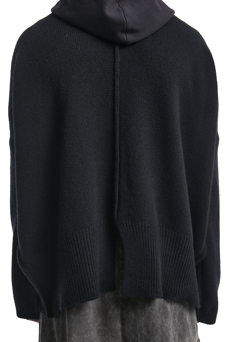 HOODED OVER WOOL JERSEY