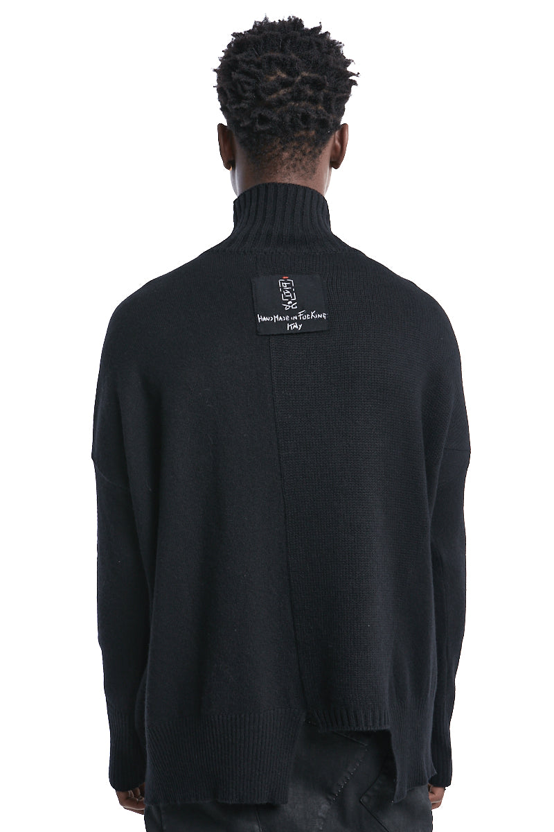 FRONT EMBROIDERED WOOL JERSEY