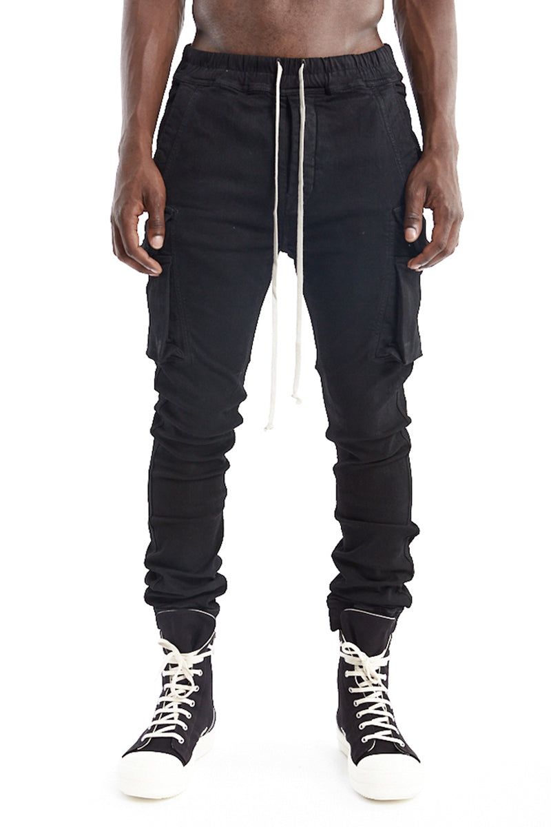 Rick Owens DRKSHDW | Shop Online | Black Coated Mastodon Cut Pants