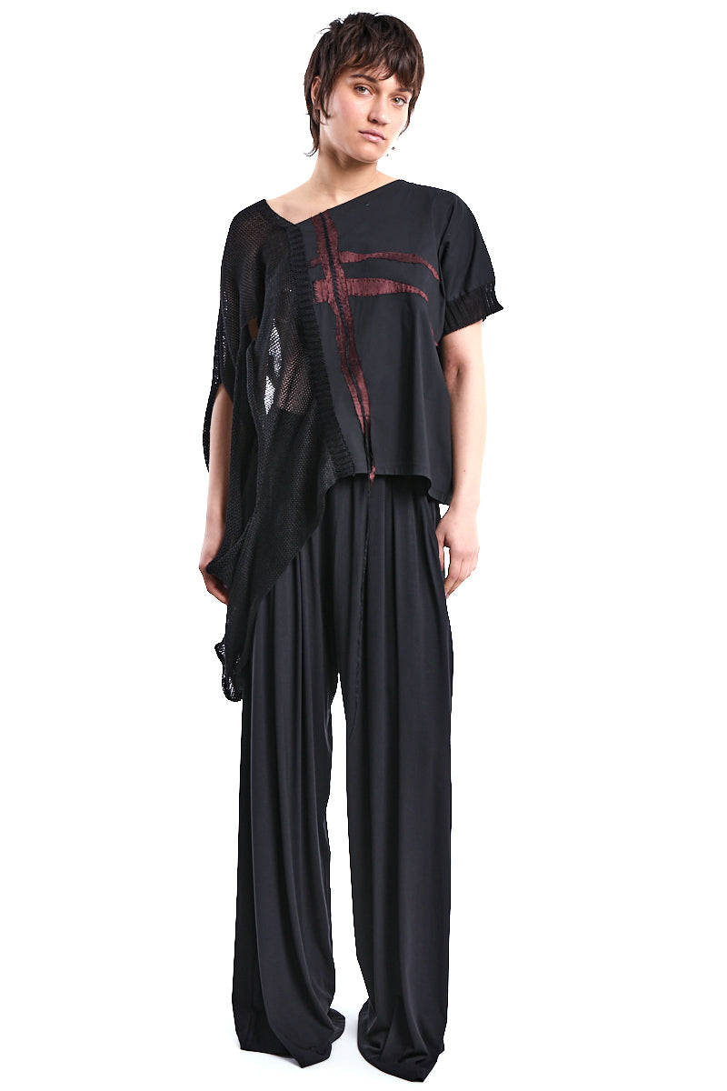 HAND-MADE ASYMMETRIC KNIT TOP