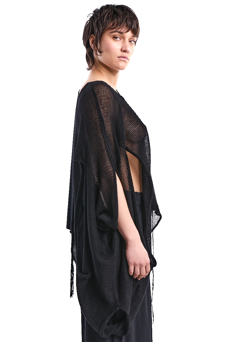 HAND-MADE ASYMMETRIC KNIT TOP