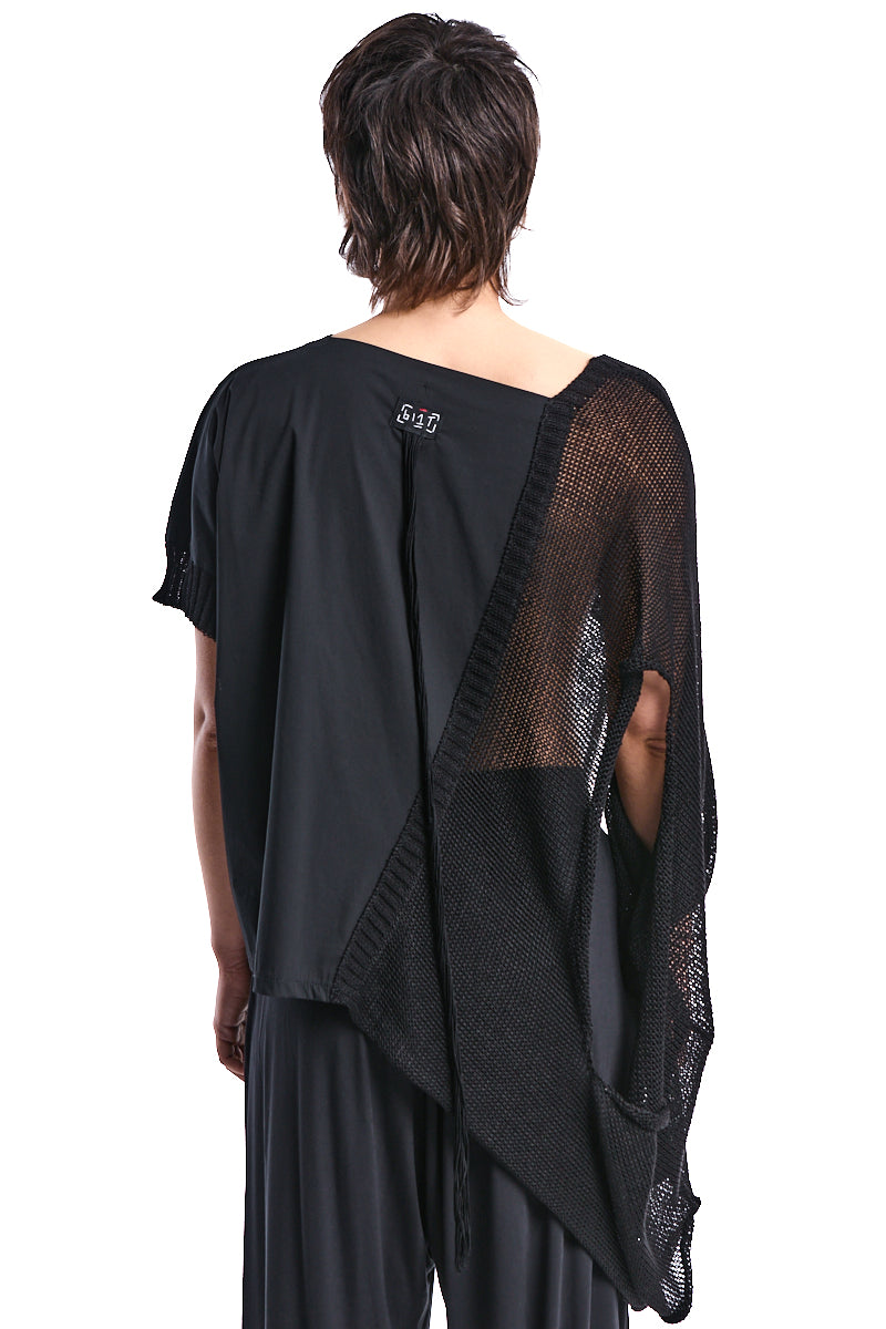 HAND-MADE ASYMMETRIC KNIT TOP