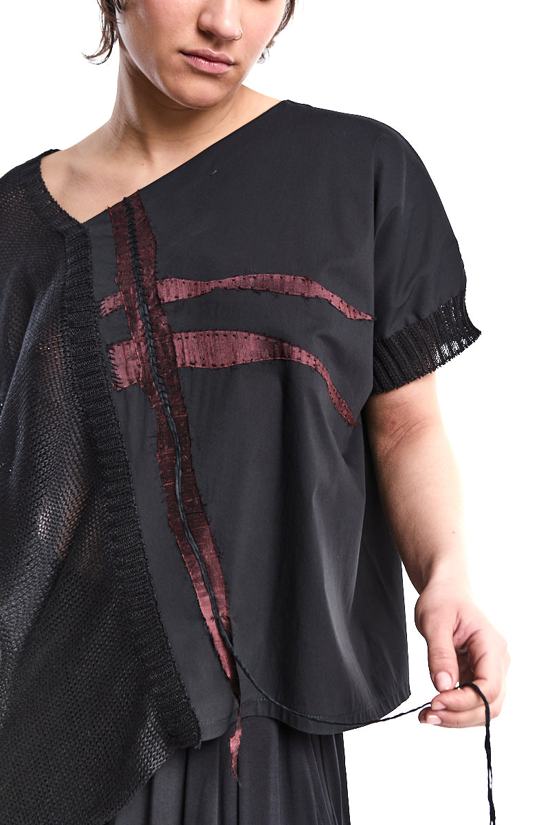 HAND-MADE ASYMMETRIC KNIT TOP