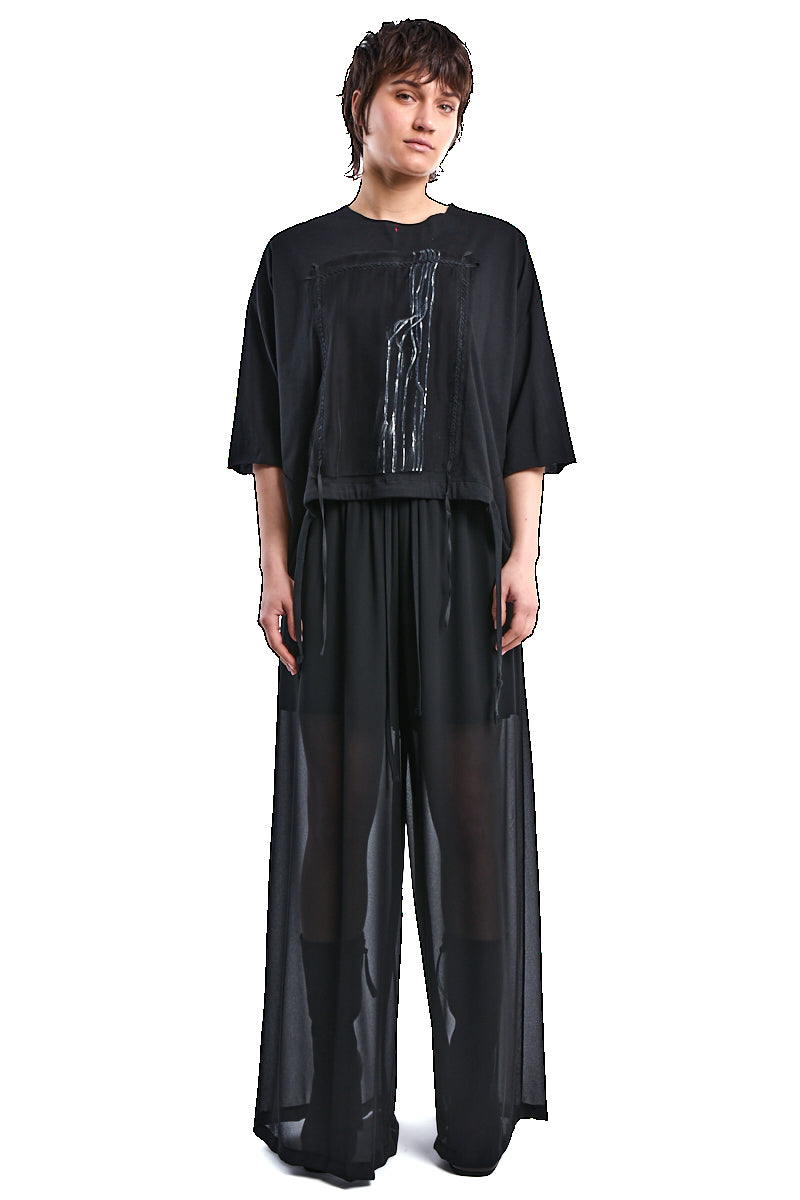 EMBROIDERED PANELED OVER-TOP