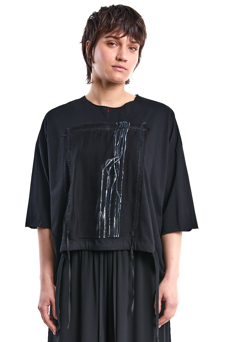 EMBROIDERED PANELED OVER-TOP