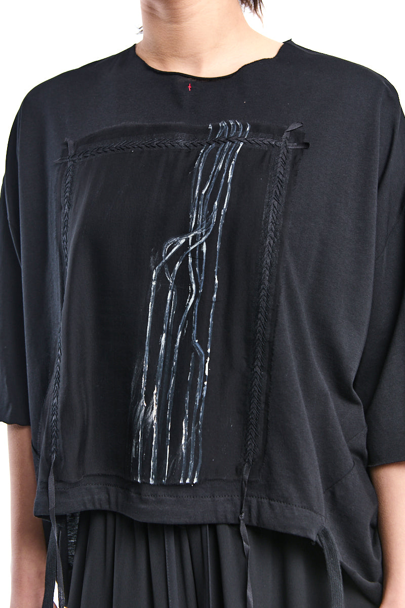 EMBROIDERED PANELED OVER-TOP