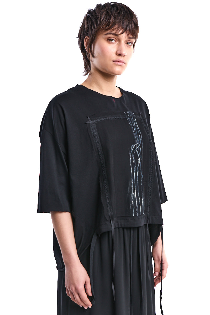 EMBROIDERED PANELED OVER-TOP