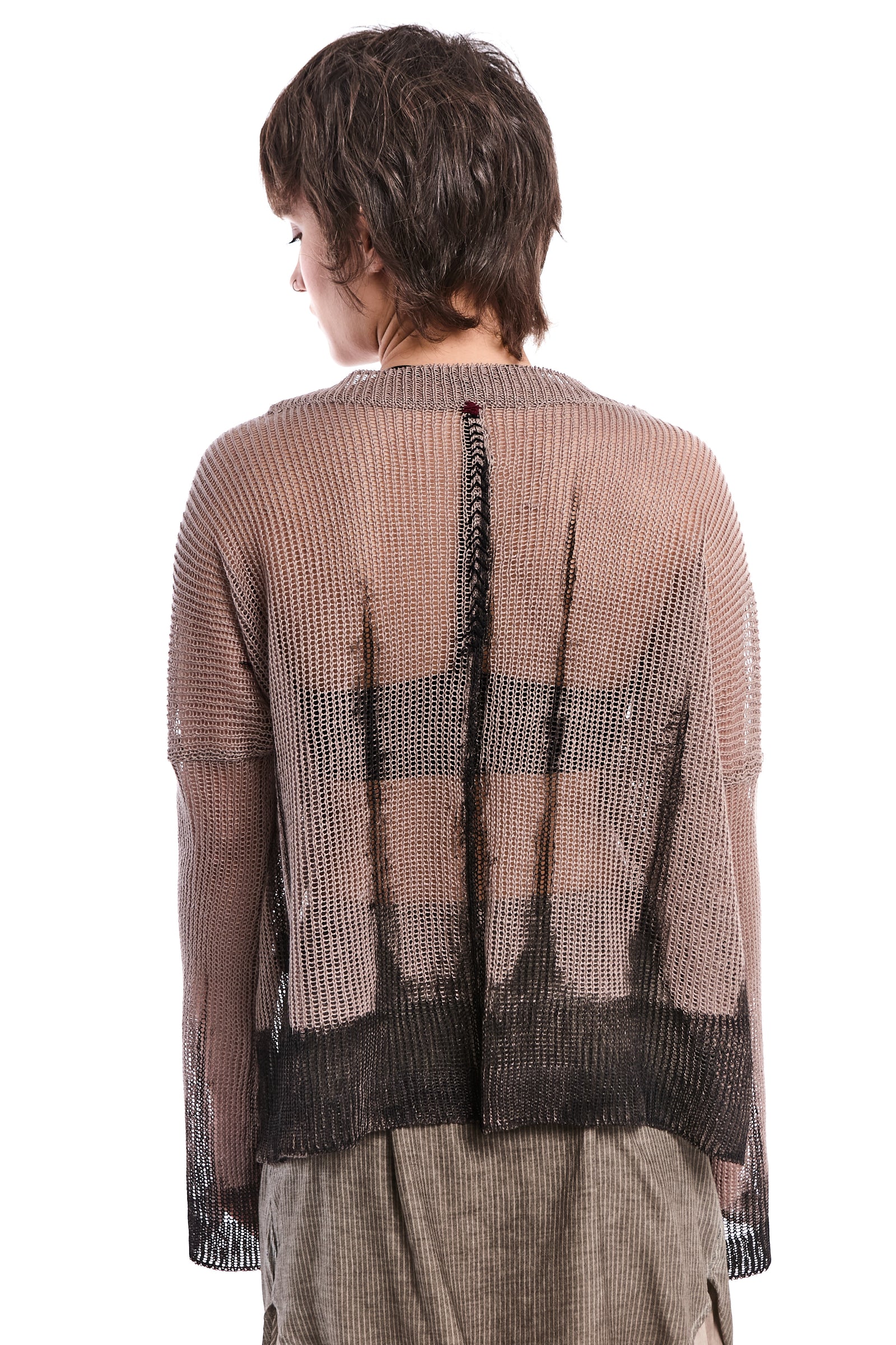 HAND-PAINTED LINEN KNIT TOP