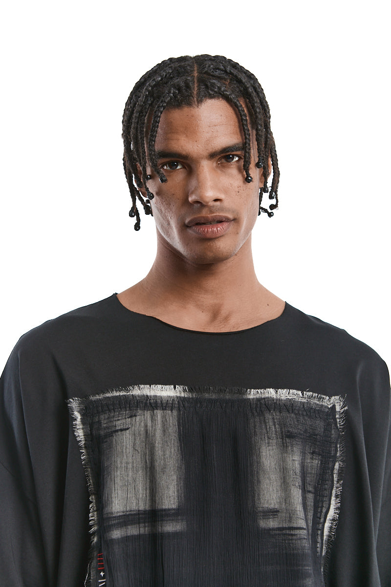 BLACK CROSS OVER TEE