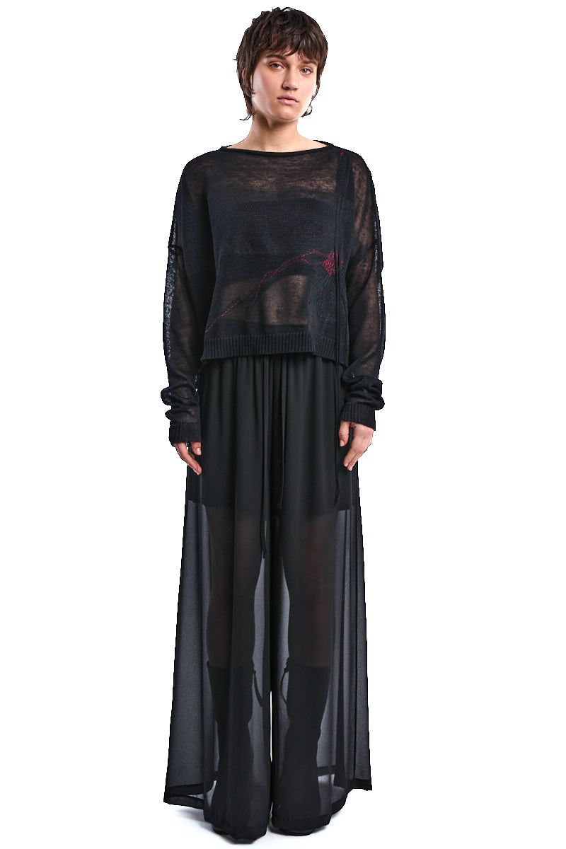 OVERSIZE KNITED LINEN CROP TOP