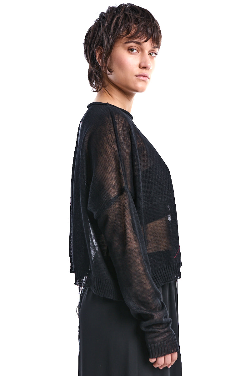 OVERSIZE KNITED LINEN CROP TOP