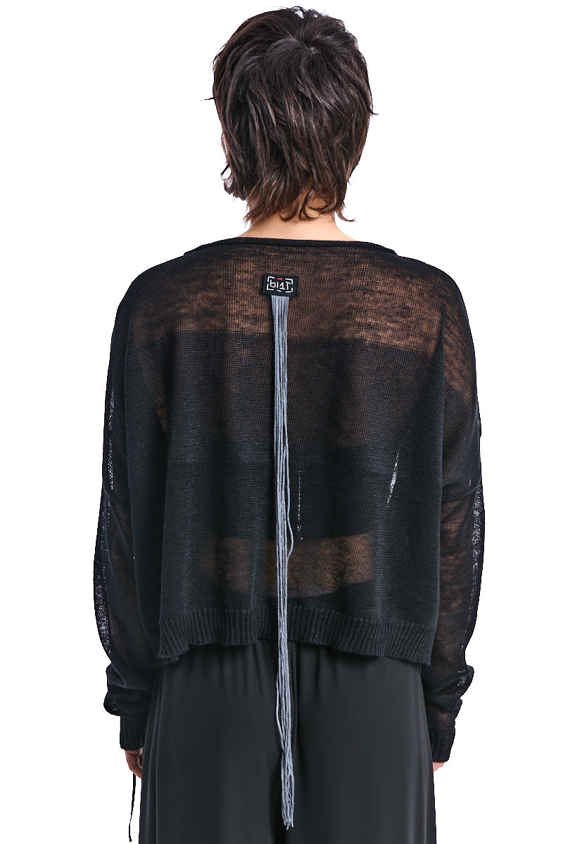 OVERSIZE KNITED LINEN CROP TOP