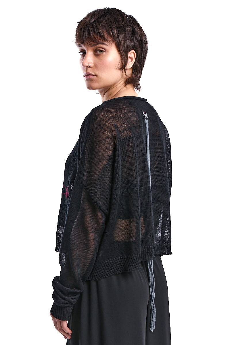 OVERSIZE KNITED LINEN CROP TOP