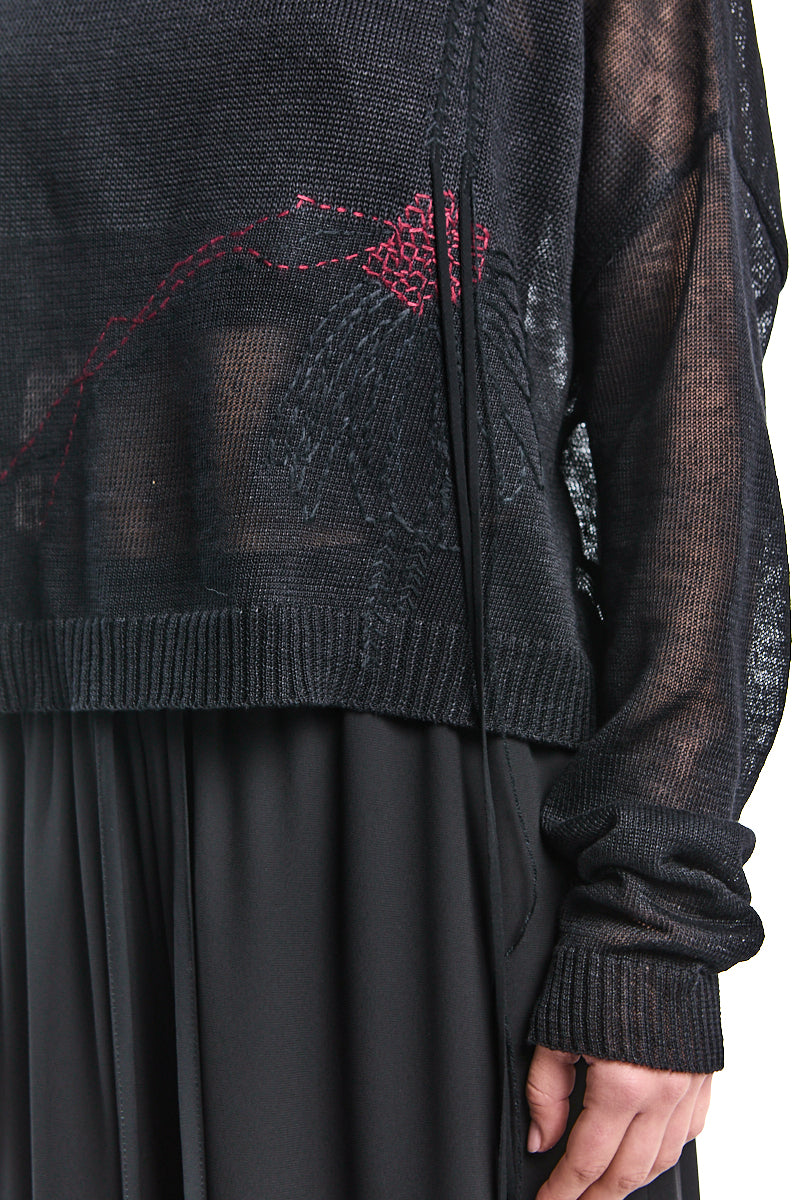 OVERSIZE KNITED LINEN CROP TOP