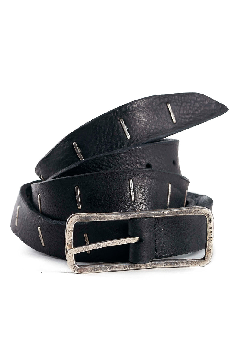 RUNA BLACK BULLSKIN LEATHER BELT