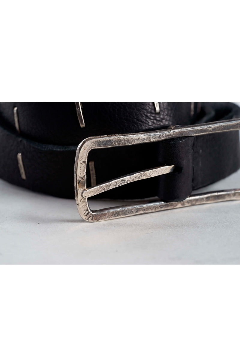 RUNA BLACK BULLSKIN LEATHER BELT