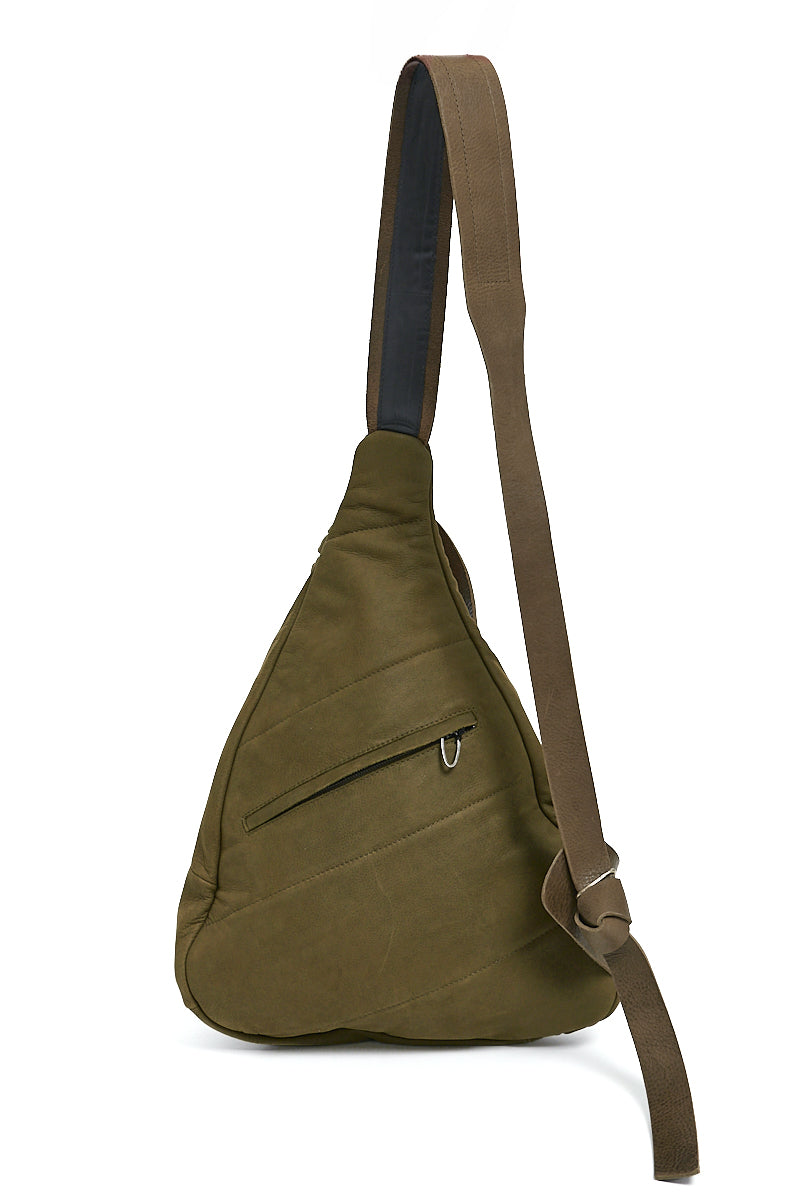 OLIVE COWHIDE LEATHER BACKPACK