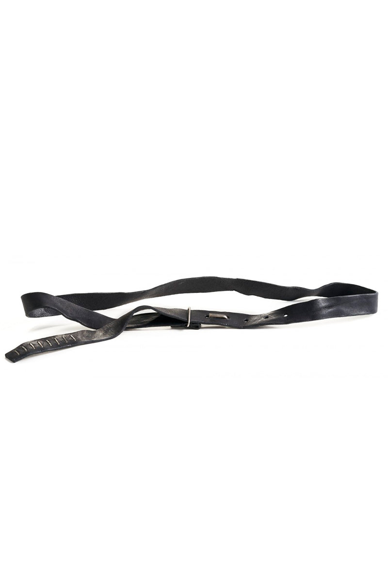 BLACK BULLSKIN LEATHER BELT