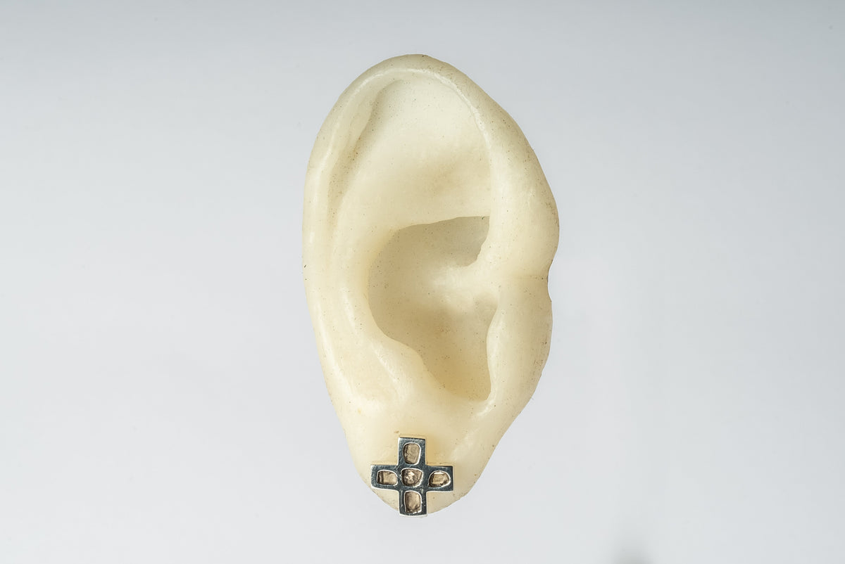 Plus Earring (Mega Pavé, 12mm, PA+DIA)