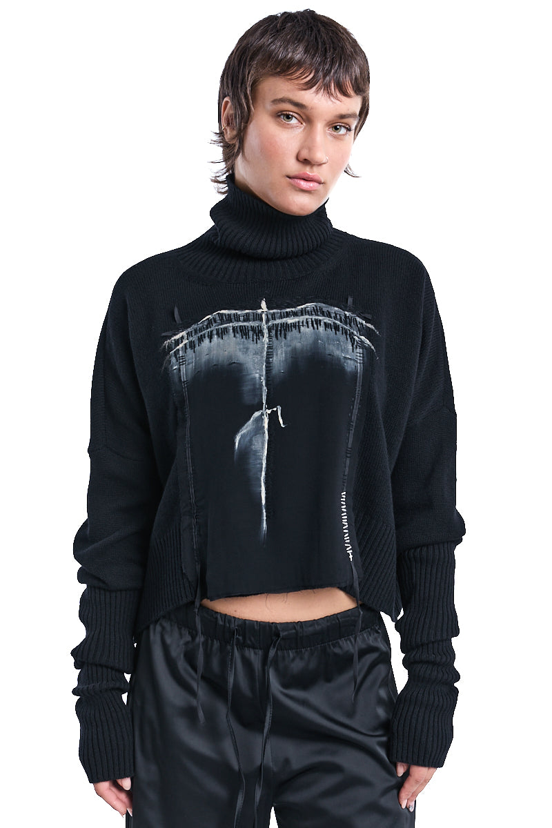 HIGH NECK CROPPED JERSEY