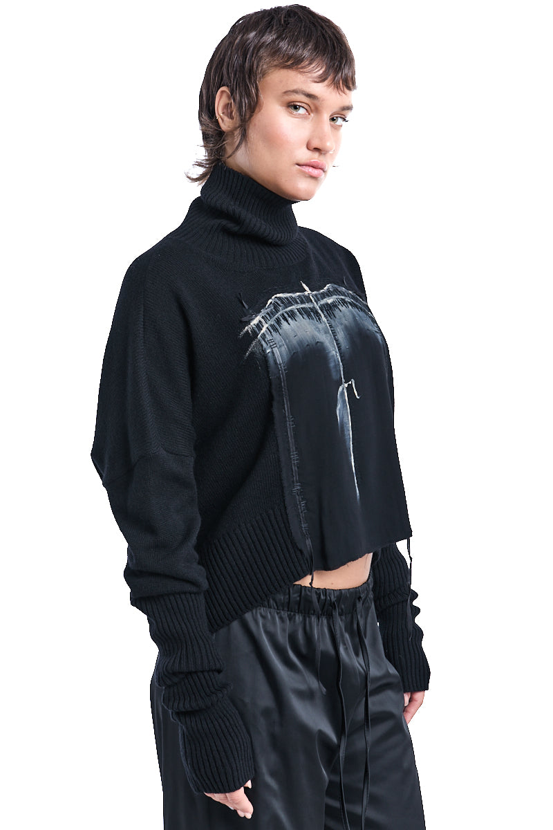 HIGH NECK CROPPED JERSEY