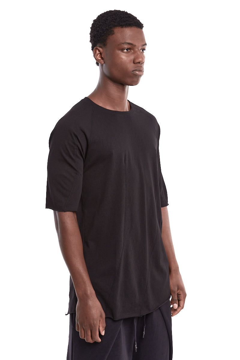 BLACK LINEN BLEND TEE