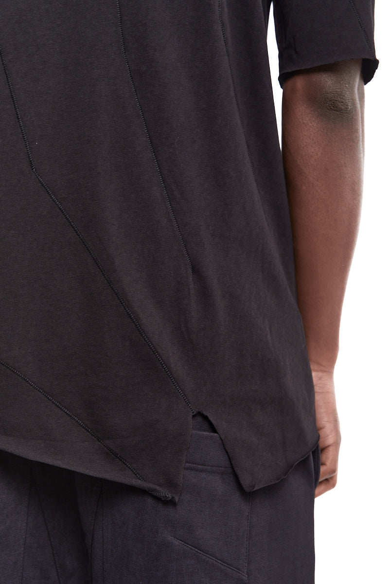 BLACK LINEN BLEND TEE