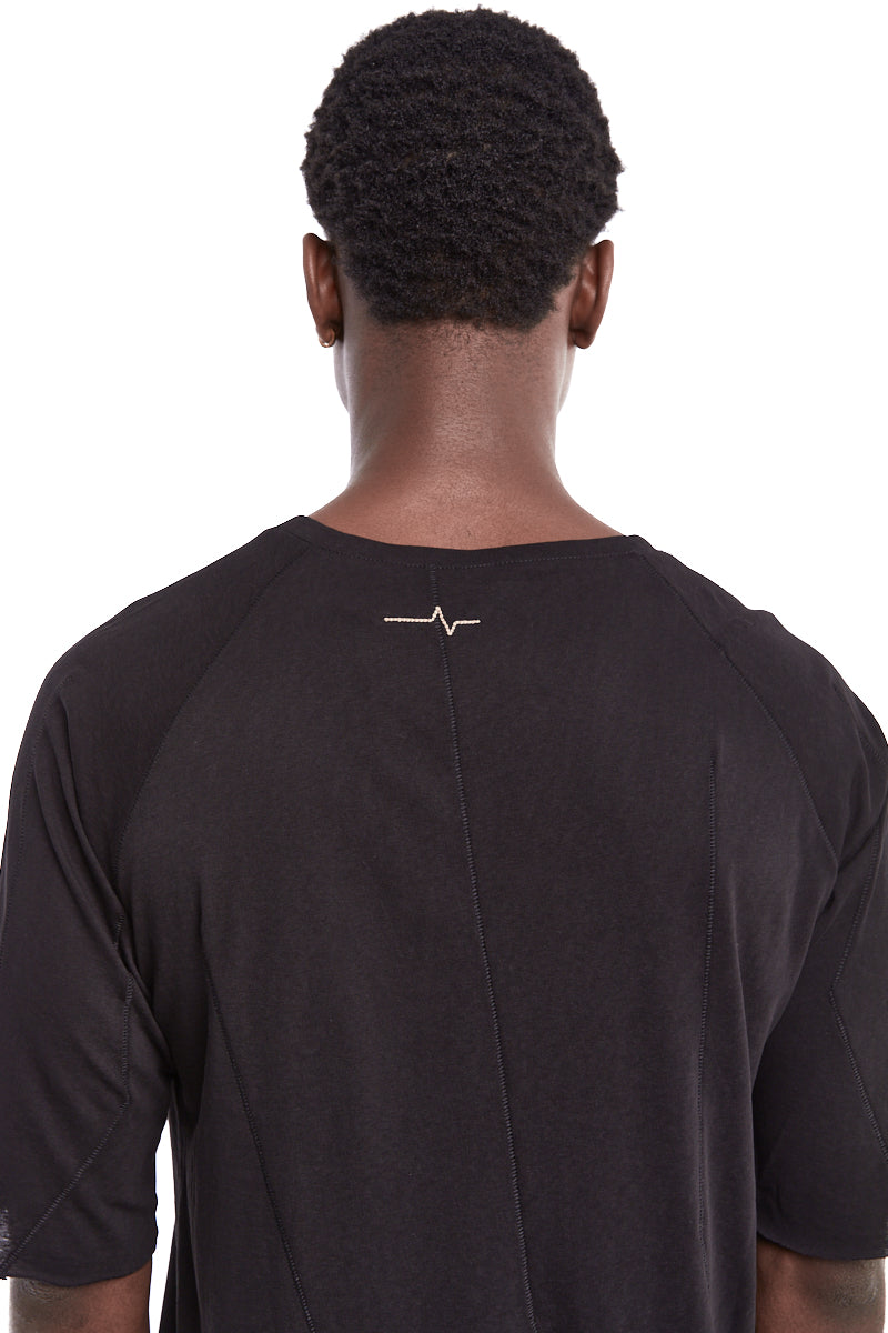 BLACK LINEN BLEND TEE