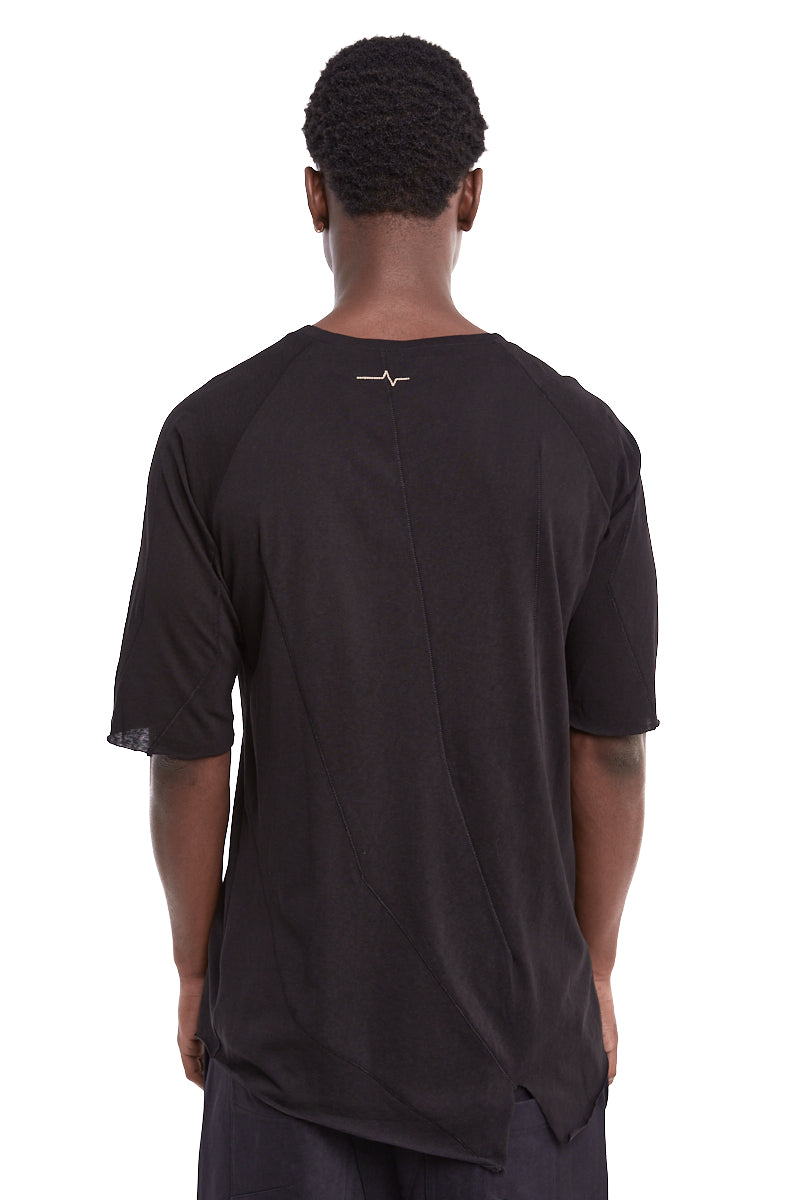 BLACK LINEN BLEND TEE