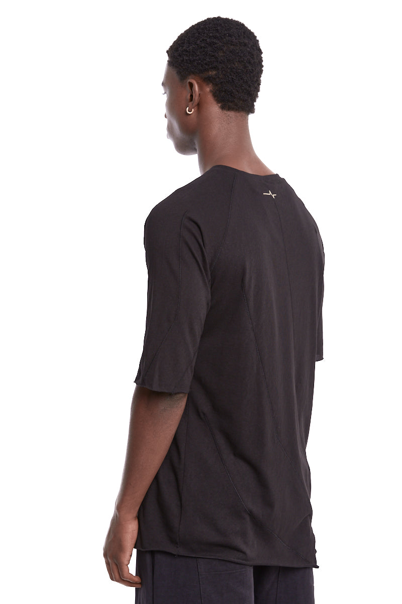 BLACK LINEN BLEND TEE