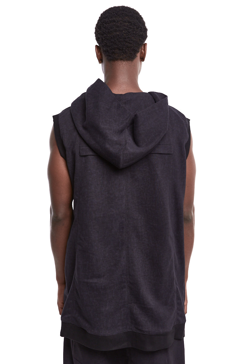 HOODED ZIPPER VEST