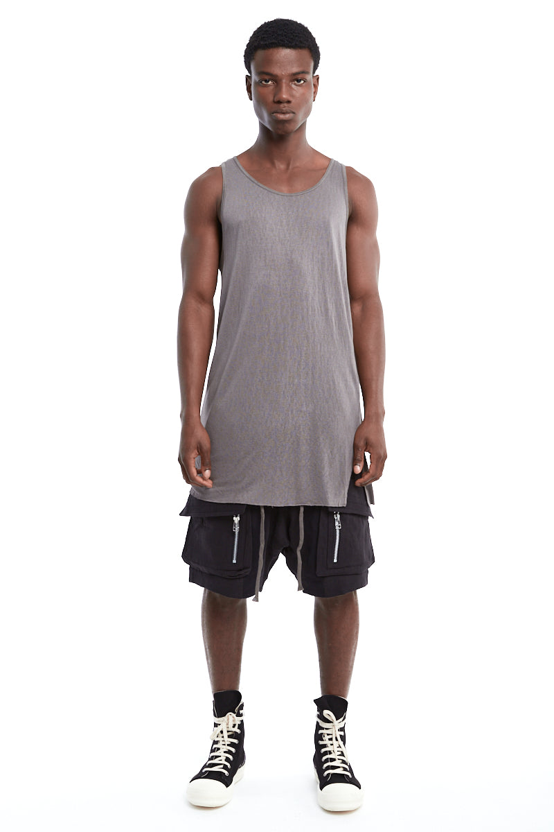 BRUSHED NICKEL LINES PRINT TANK TOP