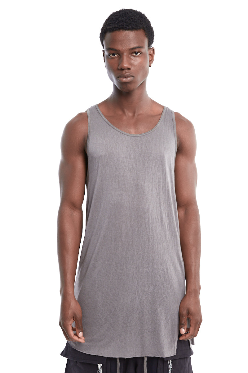 BRUSHED NICKEL LINES PRINT TANK TOP