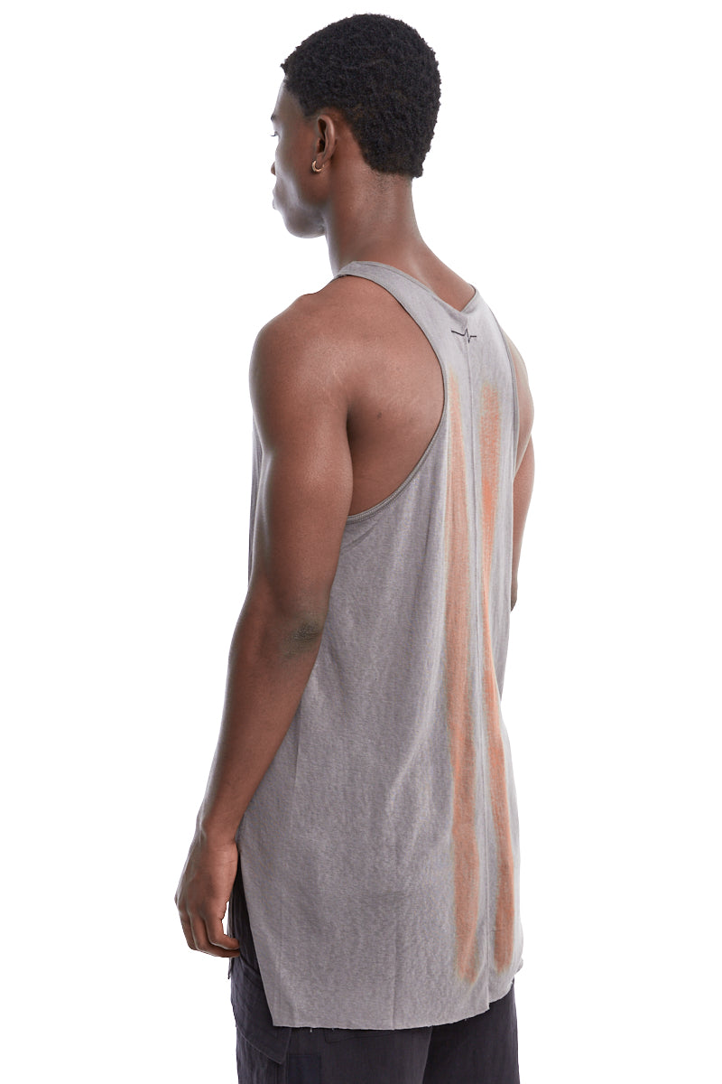 BRUSHED NICKEL LINES PRINT TANK TOP
