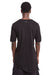 BLACK ASYMMETRIC COTTON LINEN TEE