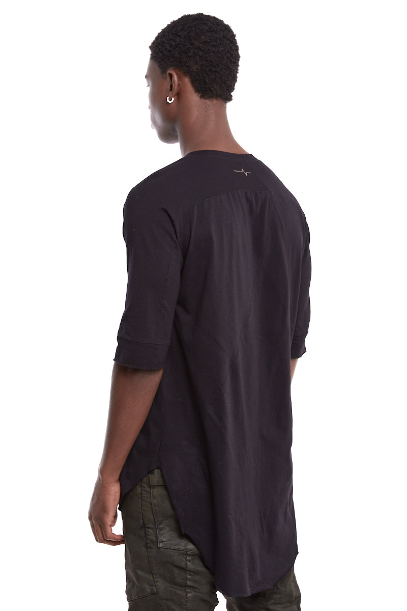 BLACK HALF SLEEVES TEE