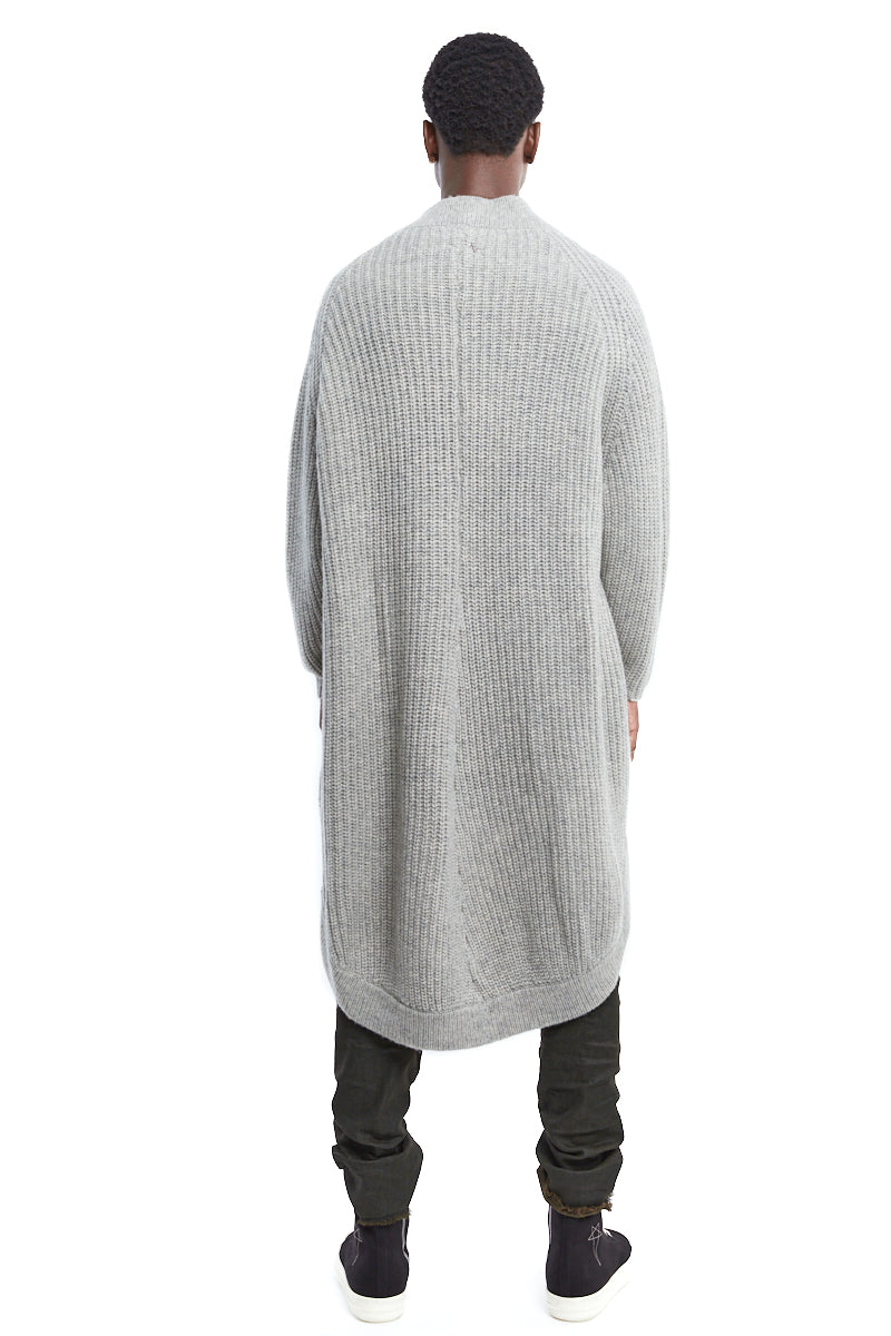 OYSTER GREY WOOL CARDIGAN