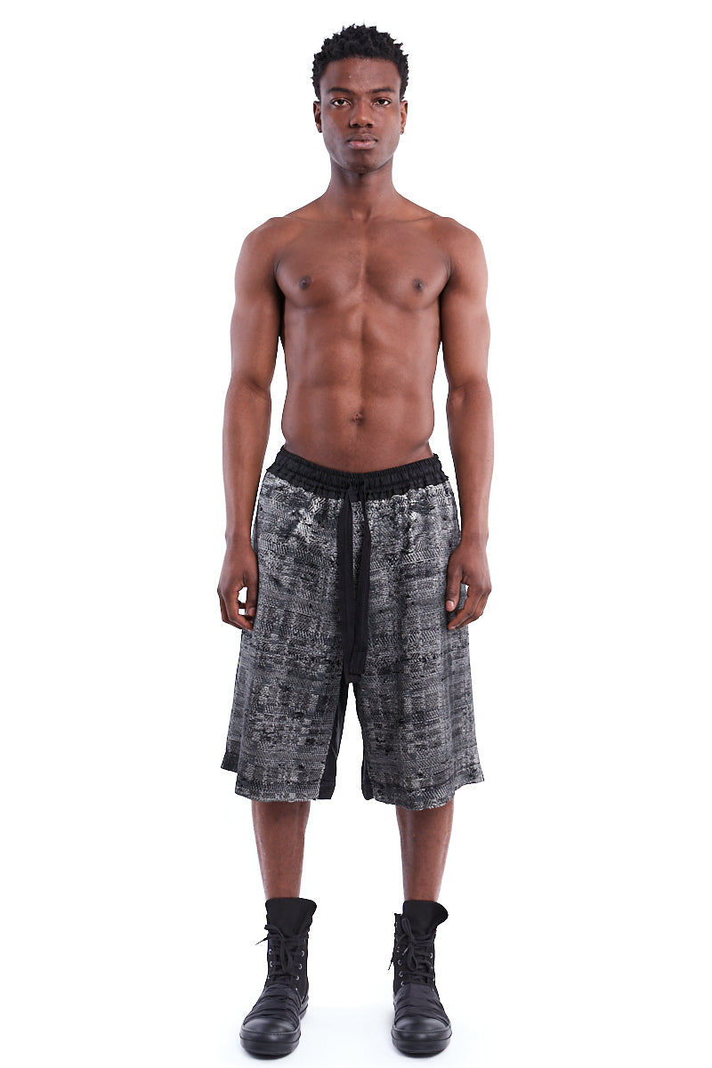 JACQUARD BLACK AND WHITE SHORTS