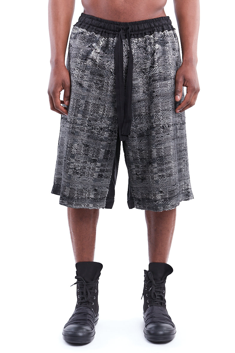 JACQUARD BLACK AND WHITE SHORTS