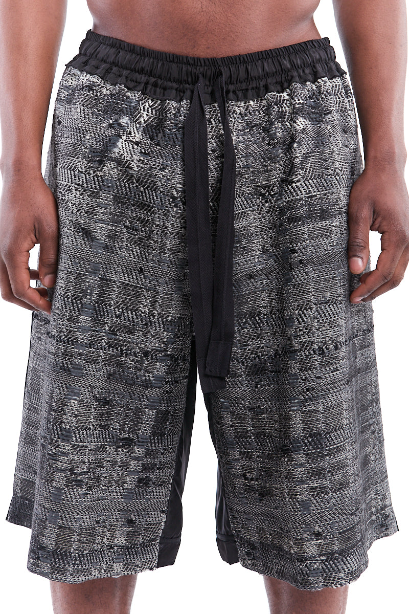 JACQUARD BLACK AND WHITE SHORTS