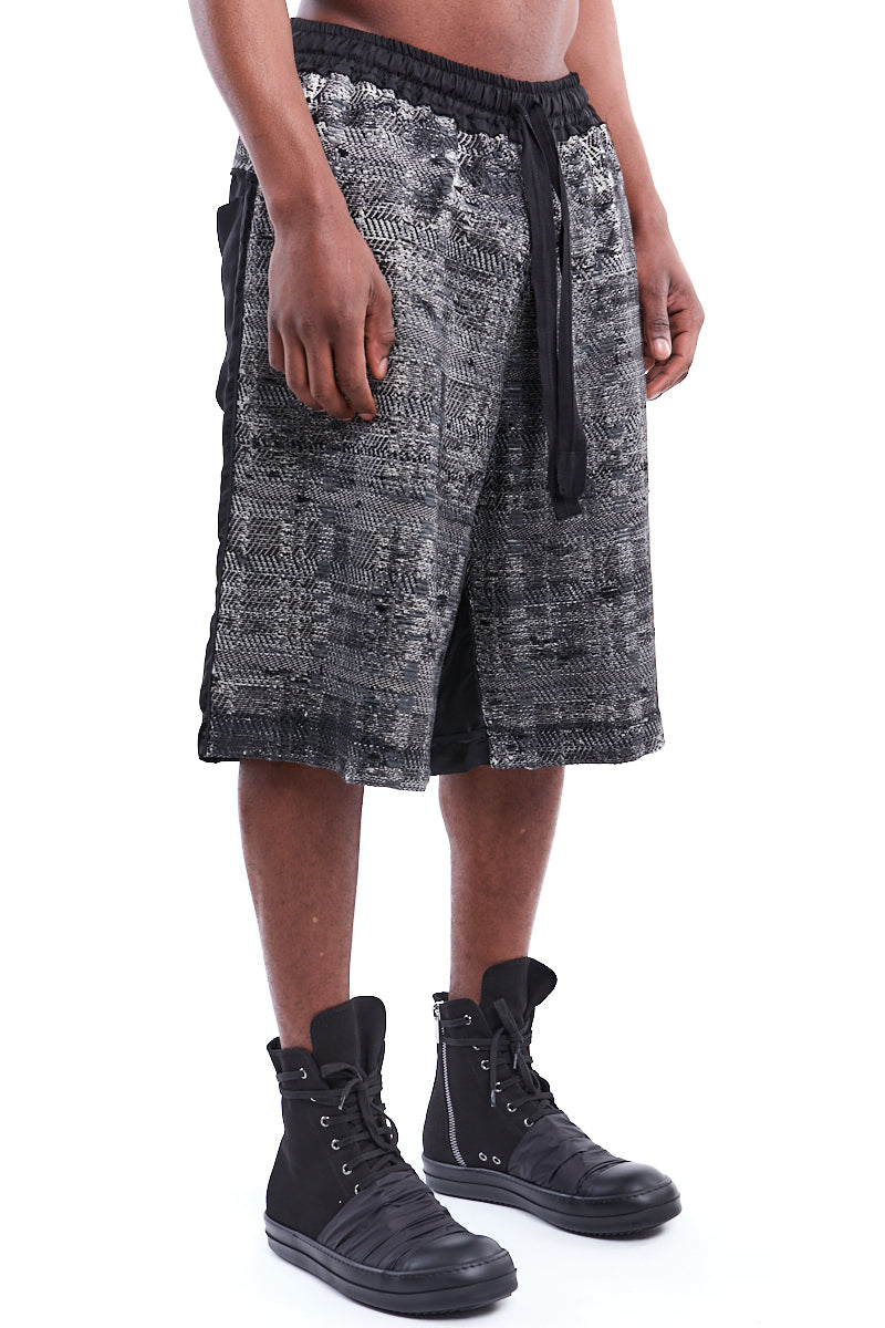 JACQUARD BLACK AND WHITE SHORTS