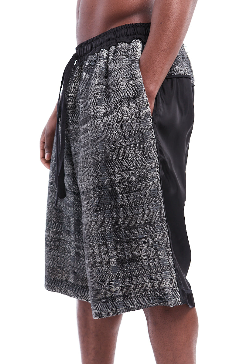 JACQUARD BLACK AND WHITE SHORTS