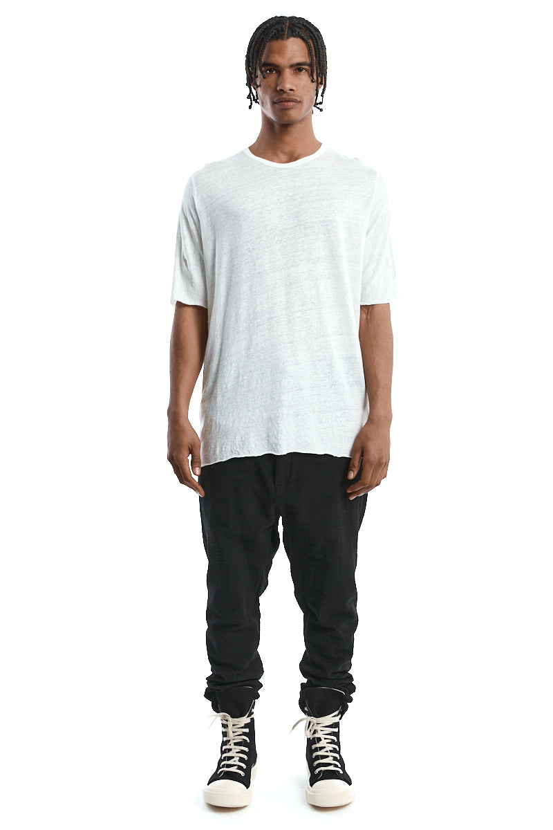 WHITE HORIZON LINEN TEE