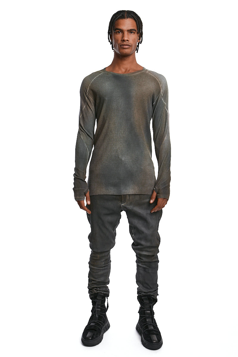 AGNON CHROME FINE RIB CASHMERE BLEND TOP