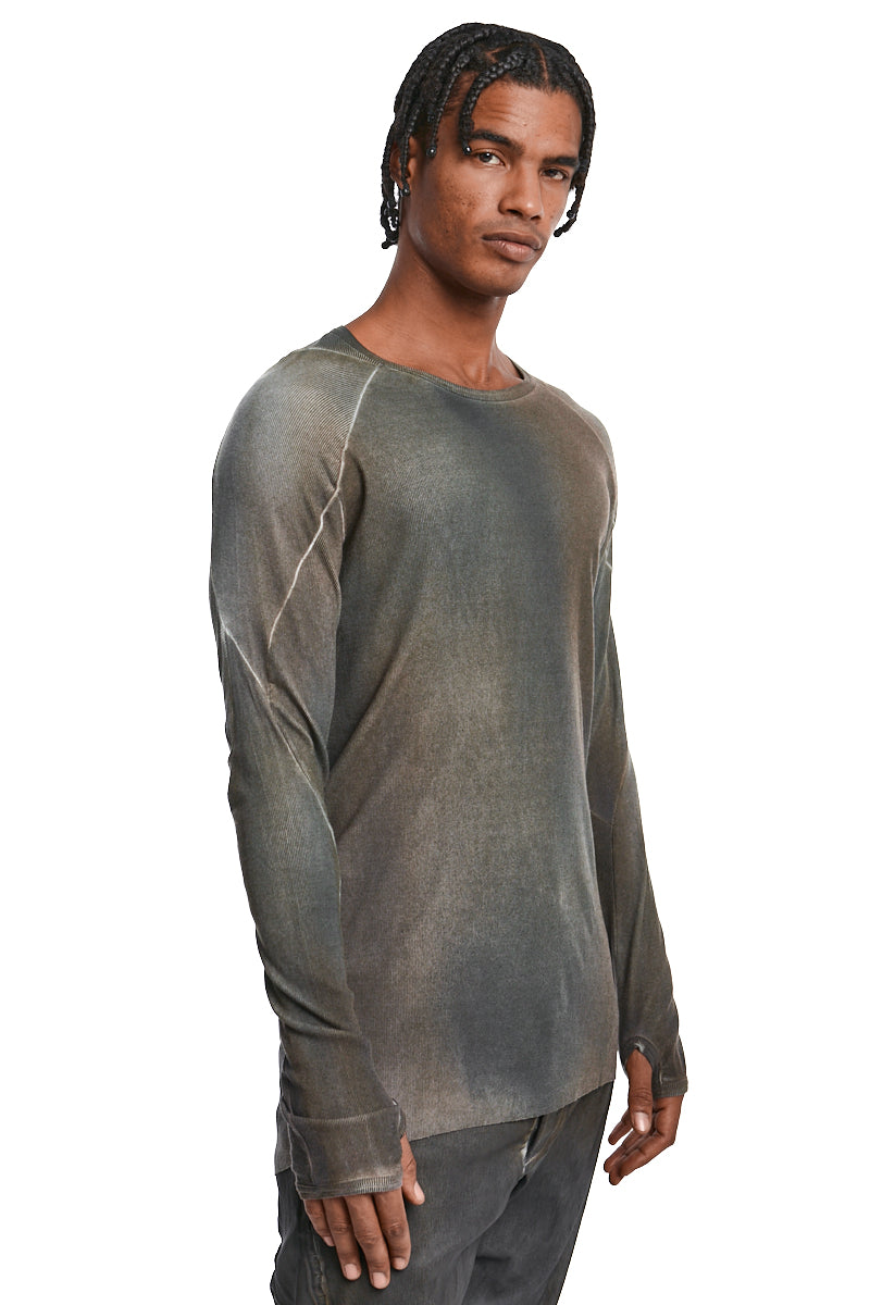 AGNON CHROME FINE RIB CASHMERE BLEND TOP