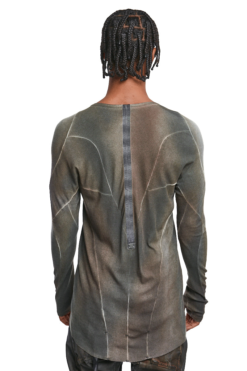 AGNON CHROME FINE RIB CASHMERE BLEND TOP