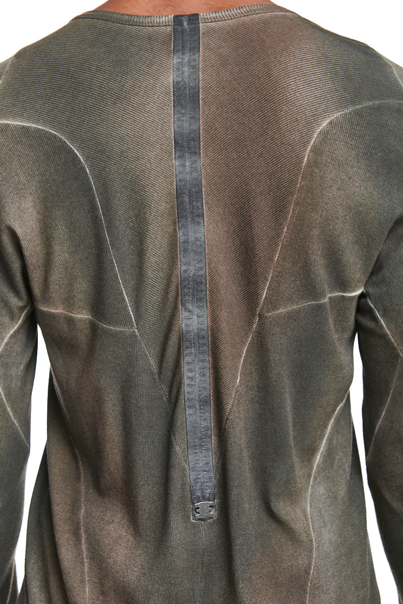 AGNON CHROME FINE RIB CASHMERE BLEND TOP