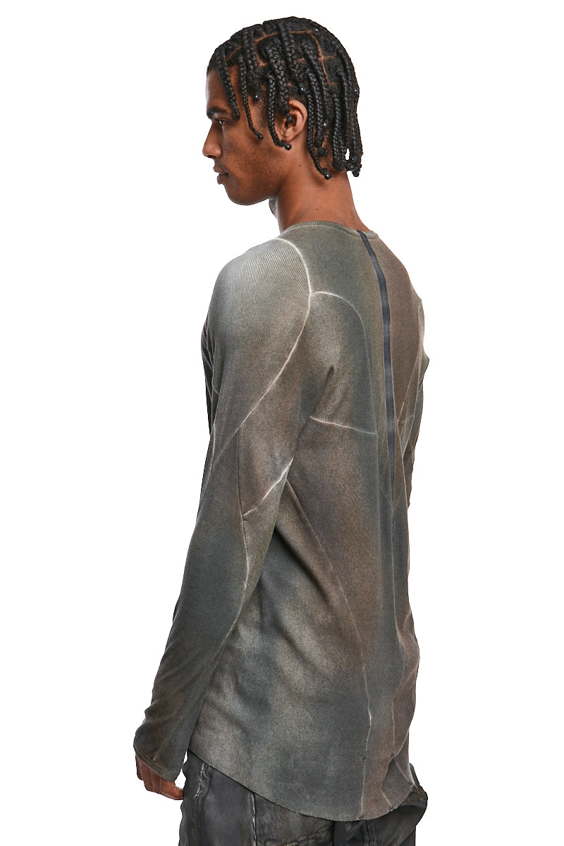 AGNON CHROME FINE RIB CASHMERE BLEND TOP