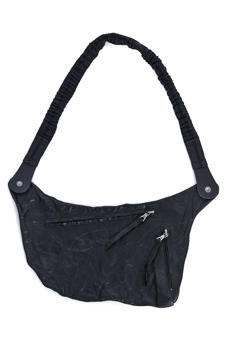PASSAGER - BLACK CREASED LEATHER BAG