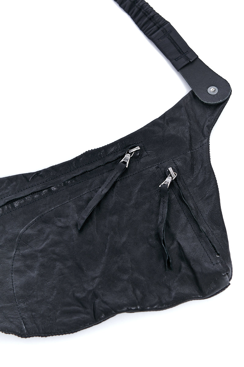 PASSAGER - BLACK CREASED LEATHER BAG